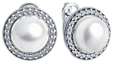 Серьги SOKOLOV 92022957 вес 7.25 г серебро, культивированный жемчуг, фианит - ForteMarket Серьги SOKOLOV 92022957 вес 7.25 г серебро, культивированный жемчуг, фианит купить,52326