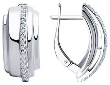 Серьги Diamant 94-120-00426-1 вес 4.49 г серебро, фианит купить,25000