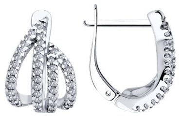 Серьги SOKOLOV 94026674 вес 4.65 г серебро, фианит купить,24356