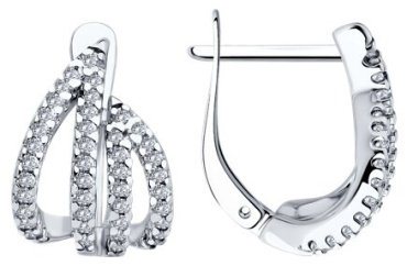 Серьги SOKOLOV 94026674 вес 4.65 г серебро, фианит купить,24356