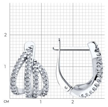 Серьги SOKOLOV 94026674 вес 4.65 г серебро, фианит купить,24356
