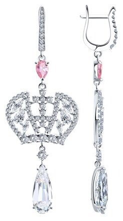 Серьги-цепочки SOKOLOV 94026770 вес 11.19 г серебро, фианит купить,51147