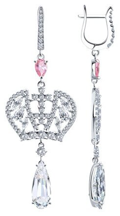 Серьги-цепочки SOKOLOV 94026770 вес 11.19 г серебро, фианит купить,51147