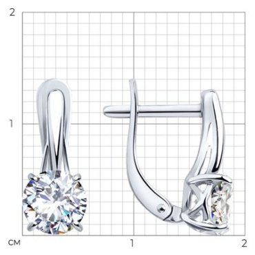 Серьги SOKOLOV 94023247 вес 2.5 г серебро, фианит купить,15935
