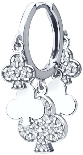 Моносерьга SOKOLOV 94170359 вес 3.26 г серебро, фианит купить,15390