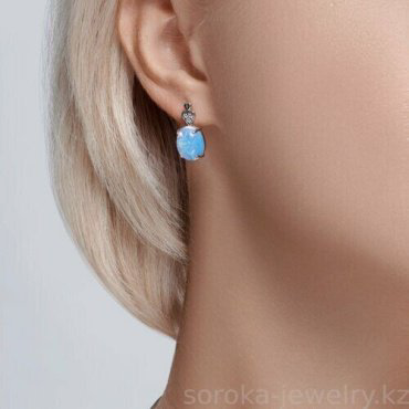 Серьги Diamant 94-320-01836-1 вес 4.44 г серебро, фианит купить,19292