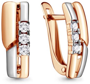 Серьги AQUAMARINE 46617А вес 2.08 г серебро, фианит купить,27702