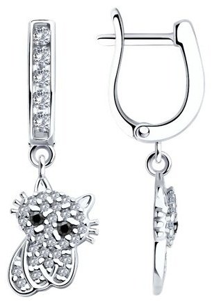 Серьги SOKOLOV 94026100 вес 3.23 г серебро, фианит купить,NaN