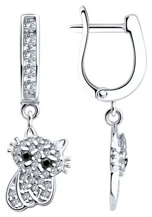 Серьги SOKOLOV 94026100 вес 3.23 г серебро, фианит купить,NaN