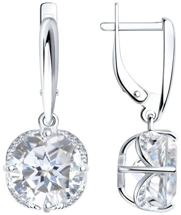 Серьги SOKOLOV 92020368 вес 4.53 г серебро, фианит, горный хрусталь купить,31400