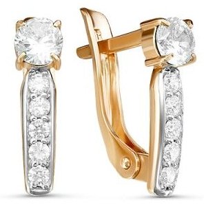 Серьги Красная пресня 33810019Д вес 2.1 г серебро, фианит купить,24164