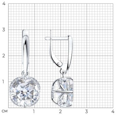 Серьги SOKOLOV 92020368 вес 4.53 г серебро, фианит, горный хрусталь купить,31400