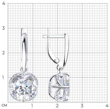 Серьги SOKOLOV 92020368 вес 4.53 г серебро, фианит, горный хрусталь купить,31400