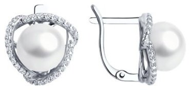 Серьги Diamant 94-320-01922-1 вес 3.92 г серебро, фианит купить,24124