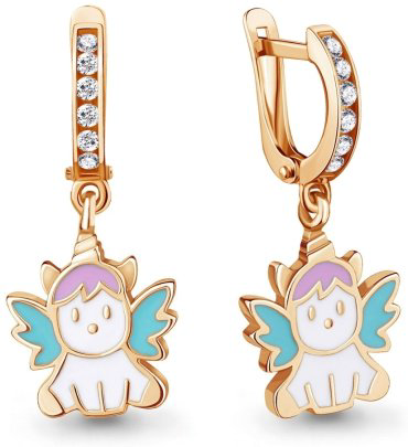 AQUAMARINE 46831А.6 серебро, эмаль, фианит купить,24240