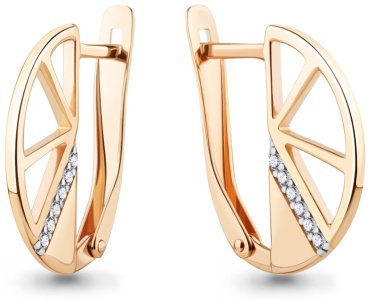 Серьги AQUAMARINE 49723А вес 2.62 г серебро, фианит купить,24240