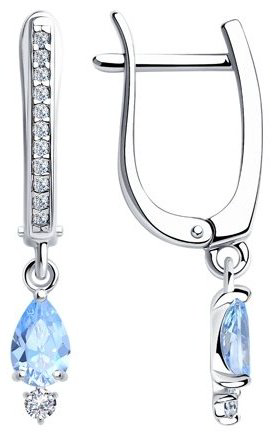 Серьги SOKOLOV 94024997 вес 2.15 г серебро, фианит купить,14268
