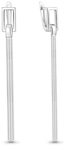 Серьги AQUAMARINE 34082 вес 2.8 г серебро, фианит купить,24932