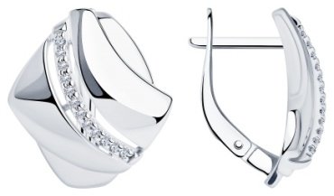 Серьги Diamant 94-120-00678-1 вес 4.44 г серебро, фианит купить,35368