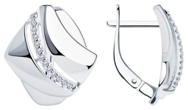 Серьги Diamant 94-120-00678-1 вес 4.44 г серебро, фианит купить,35368