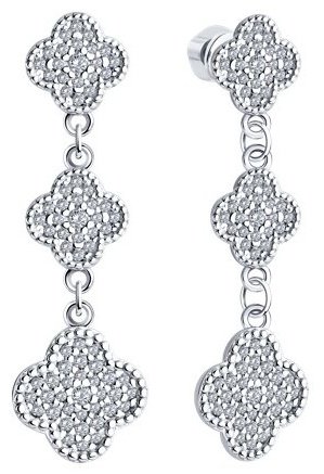 Серьги SOKOLOV 94026086 вес 5.2 г серебро, фианит купить,25874
