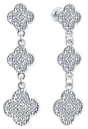 Серьги SOKOLOV 94026086 вес 5.2 г серебро, фианит купить,25874