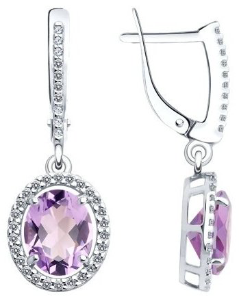 Серьги Diamant 94-321-01999-2 вес 3.52 г серебро, фианит купить,27788