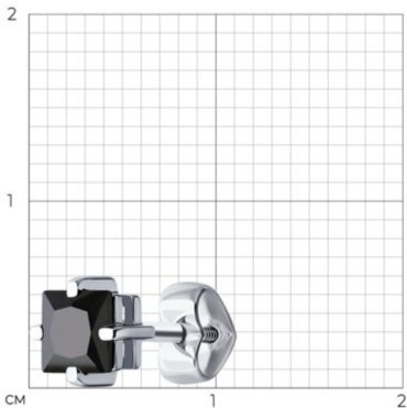 Моносерьга Diamant 52-127-01878-2 вес 0.58 г золото, фианит купить,NaN
