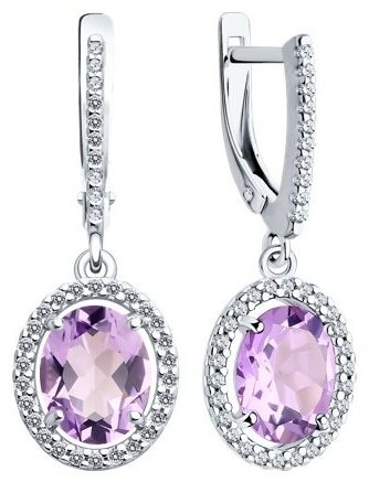 Серьги Diamant 94-321-01999-2 вес 3.52 г серебро, фианит купить,27788