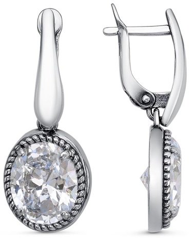 Серьги Красная пресня 33812770 вес 8.2 г серебро, фианит купить,27360