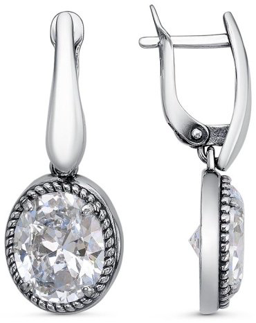 Серьги Красная пресня 33812770 вес 8.2 г серебро, фианит купить,27360
