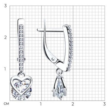 Серьги SOKOLOV 94025819 вес 3.07 г серебро, фианит купить,NaN