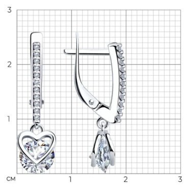 Серьги SOKOLOV 94025819 вес 3.07 г серебро, фианит купить,NaN
