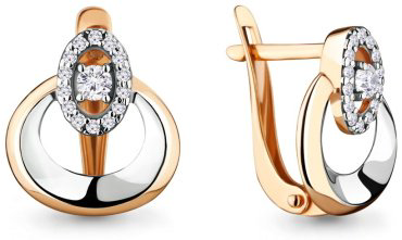 Серьги AQUAMARINE 46670А вес 2.26 г серебро, фианит купить,29754