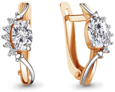Серьги AQUAMARINE 48991А вес 2.32 г серебро, фианит купить,21470