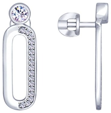 Серьги SOKOLOV 94022940 вес 3.36 г серебро, фианит купить,38281
