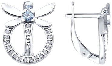 Серьги Diamant 94-120-02197-1 вес 3.14 г серебро, фианит купить,14886