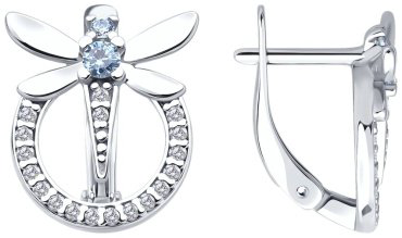 Серьги Diamant 94-120-02197-1 вес 3.14 г серебро, фианит купить,14886