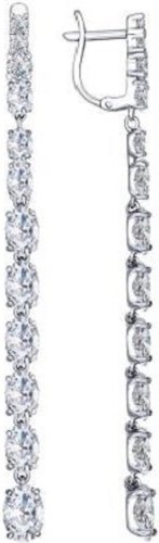 Серьги SOKOLOV 94022461 вес 5.97 г серебро, фианит купить,37976