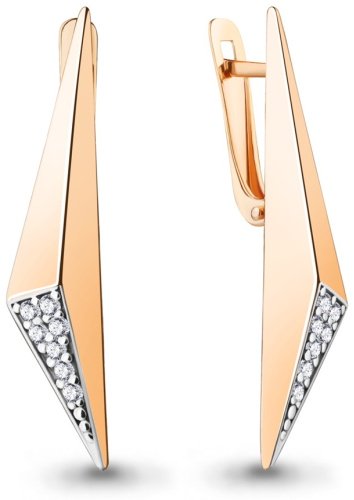 Серьги AQUAMARINE 49470А вес 2.8 г серебро, фианит купить,37962