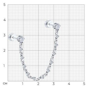 Пусеты SOKOLOV 94170365 вес 2.73 г серебро, фианит купить,23598