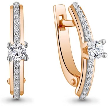 Серьги AQUAMARINE 435501А вес 2.22 г серебро, фианит купить,20638