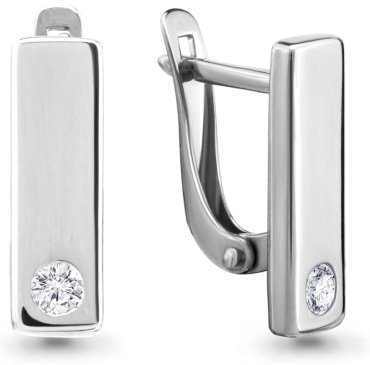 Серьги AQUAMARINE 46463А вес 2 г серебро, фианит купить,21225