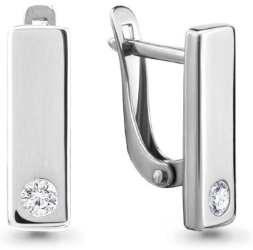 Серьги AQUAMARINE 46463А вес 2 г серебро, фианит купить,21225