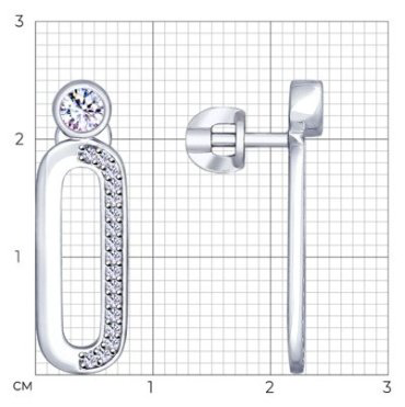 Серьги SOKOLOV 94022940 вес 3.36 г серебро, фианит купить,38281