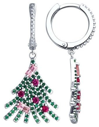 Серьги SOKOLOV 94026670 вес 5.81 г серебро, фианит, корунд купить,NaN