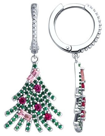 Серьги SOKOLOV 94026670 вес 5.81 г серебро, фианит, корунд купить,NaN