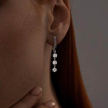 Серьги SOKOLOV 94020515 вес 2.86 г серебро, фианит купить,15493