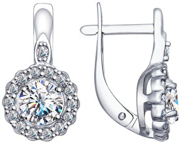 Серьги SOKOLOV 94022571 вес 2.95 г серебро, фианит купить,17038