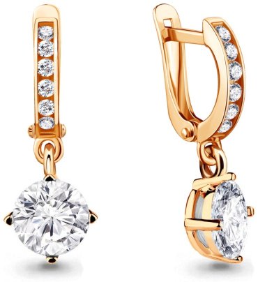 Серьги AQUAMARINE 46070А.6 вес 2.3 г серебро, фианит купить,NaN